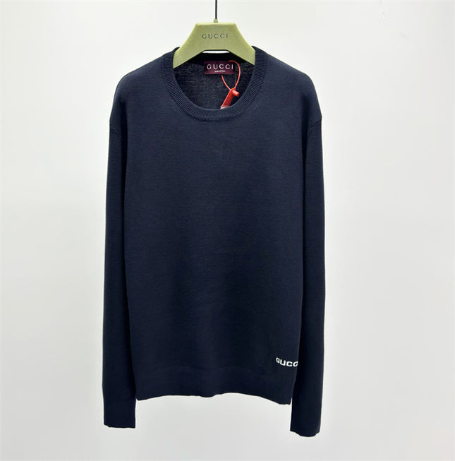 Gucci Navy Crewneck Knit Sweater