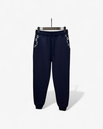Gucci Navy Jogger Pants with GG Pocket Trim