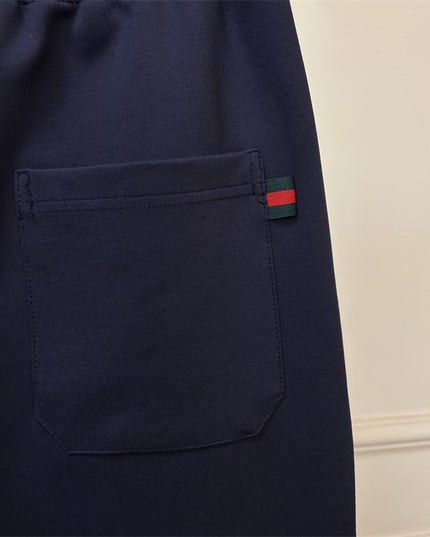 Gucci Navy Jogger Pants with GG Pocket Trim