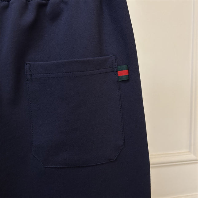 Gucci Navy Jogger Pants with GG Pocket Trim