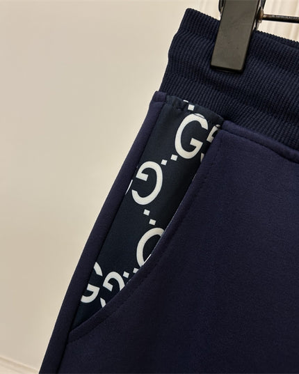 Gucci Navy Jogger Pants with GG Pocket Trim