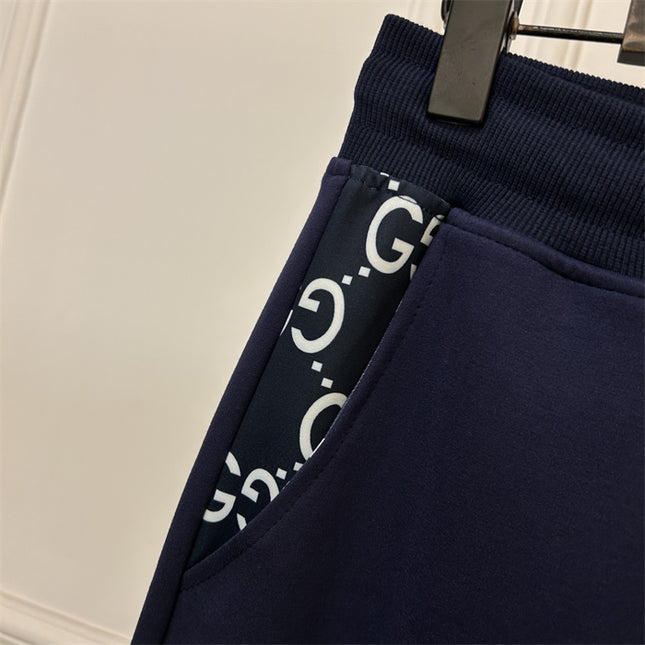 Gucci Navy Jogger Pants with GG Pocket Trim