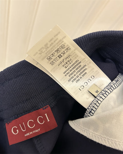 Gucci Navy Jogger Pants with GG Pocket Trim