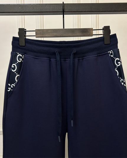 Gucci Navy Jogger Pants with GG Pocket Trim