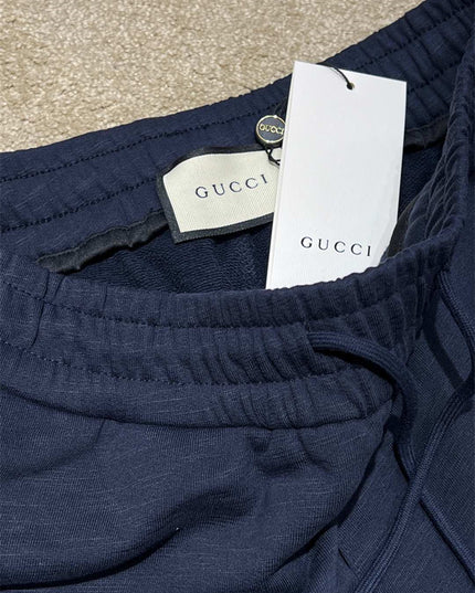 Gucci Navy Minimal Logo Jogger Pants