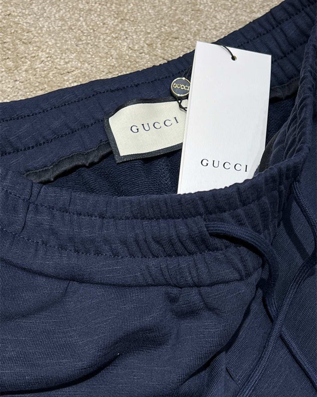 Gucci Navy Minimal Logo Jogger Pants