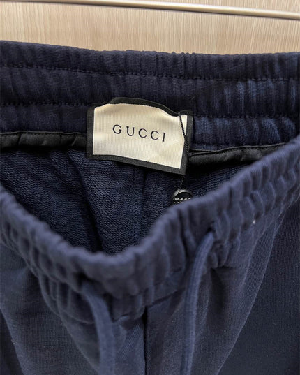 Gucci Navy Minimal Logo Jogger Pants