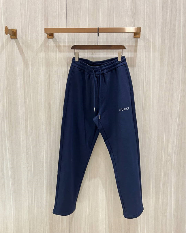 Gucci Navy Minimal Logo Jogger Pants