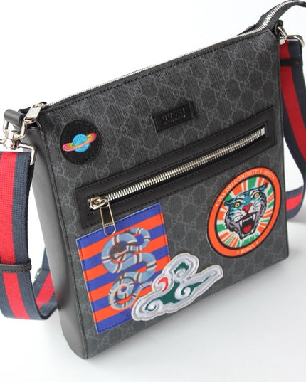Gucci Night Courrier Messenger Bag 474137 - Black/grey