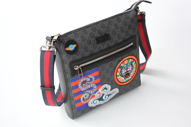 Gucci Night Courrier Messenger Bag 474137 - Black/grey