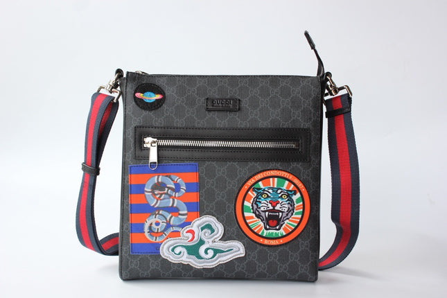 Gucci Night Courrier Messenger Bag 474137 - Black/grey