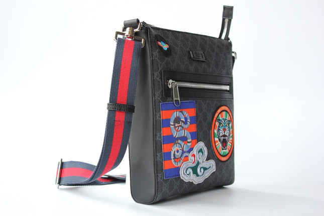 Gucci Night Courrier Messenger Bag 474137 - Black/grey