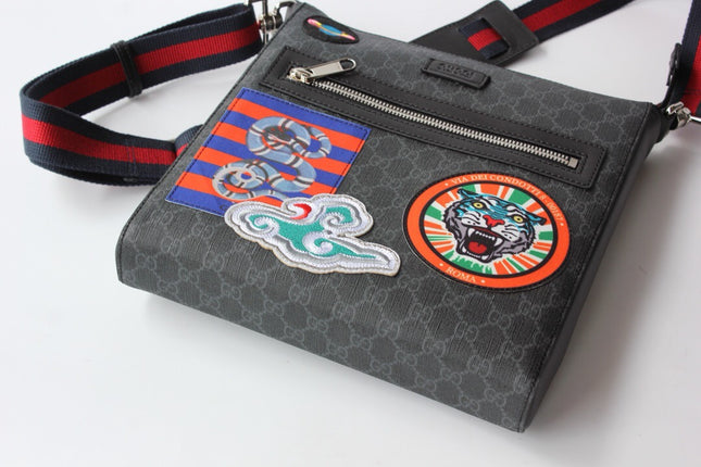 Gucci Night Courrier Messenger Bag 474137 - Black/grey