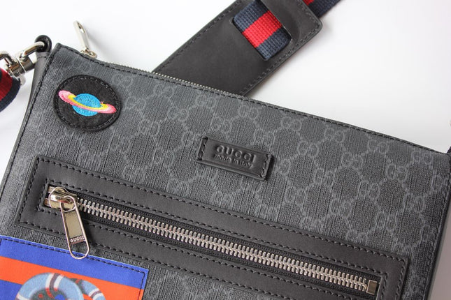 Gucci Night Courrier Messenger Bag 474137 - Black/grey
