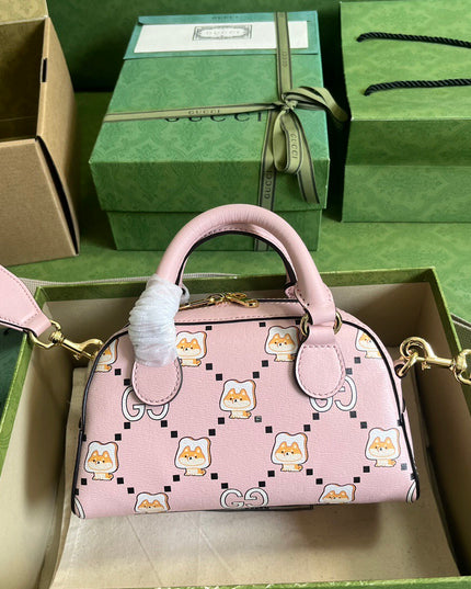 Gucci Ophidia Animal Print Mini Bag 724606