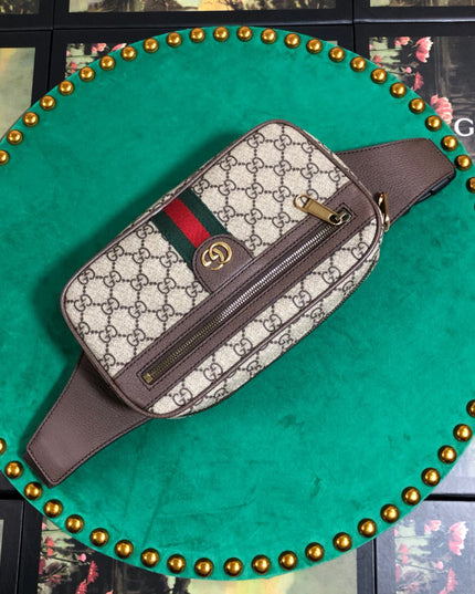 Gucci Ophidia Belt Bag 574796 – Web Stripe Canvas with Gold GG Logo