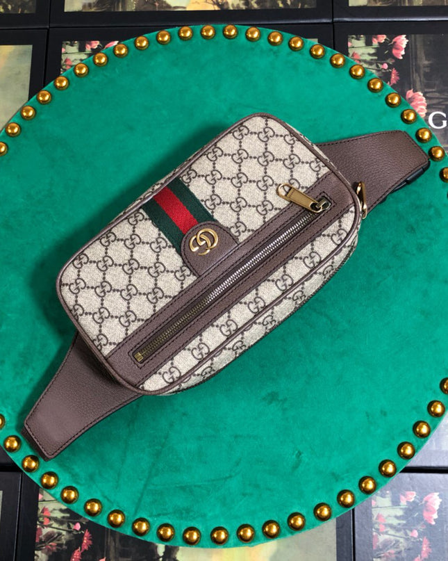 Gucci Ophidia Belt Bag 574796 – Web Stripe Canvas with Gold GG Logo