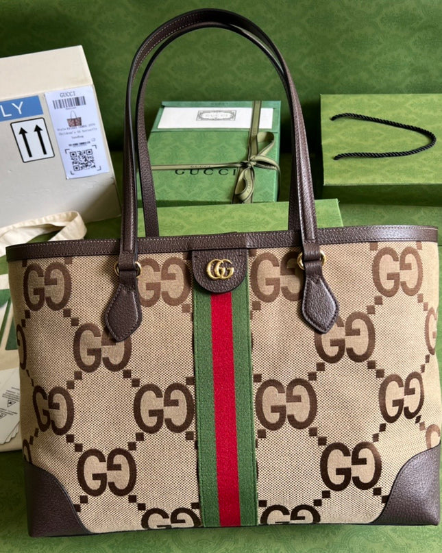 Gucci Ophidia Jumbo GG Medium Tote Bag – Beige/Brown