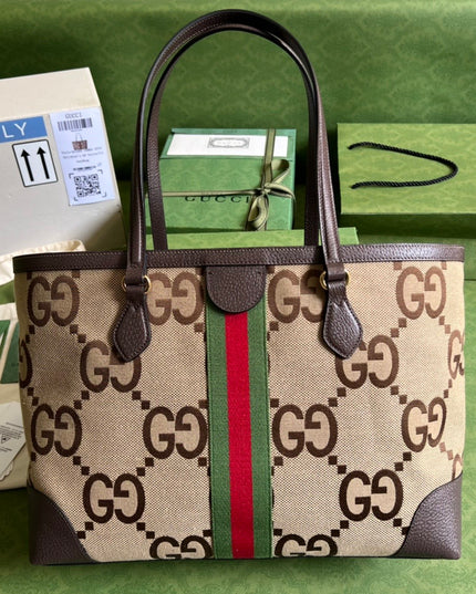 Gucci Ophidia Jumbo GG Medium Tote Bag – Beige/Brown