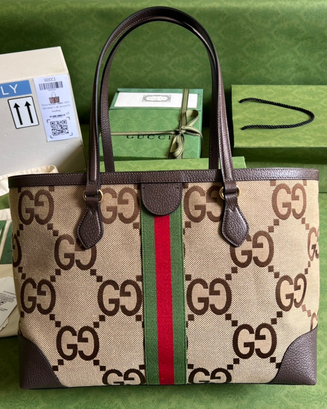 Gucci Ophidia Jumbo GG Medium Tote Bag – Beige/Brown