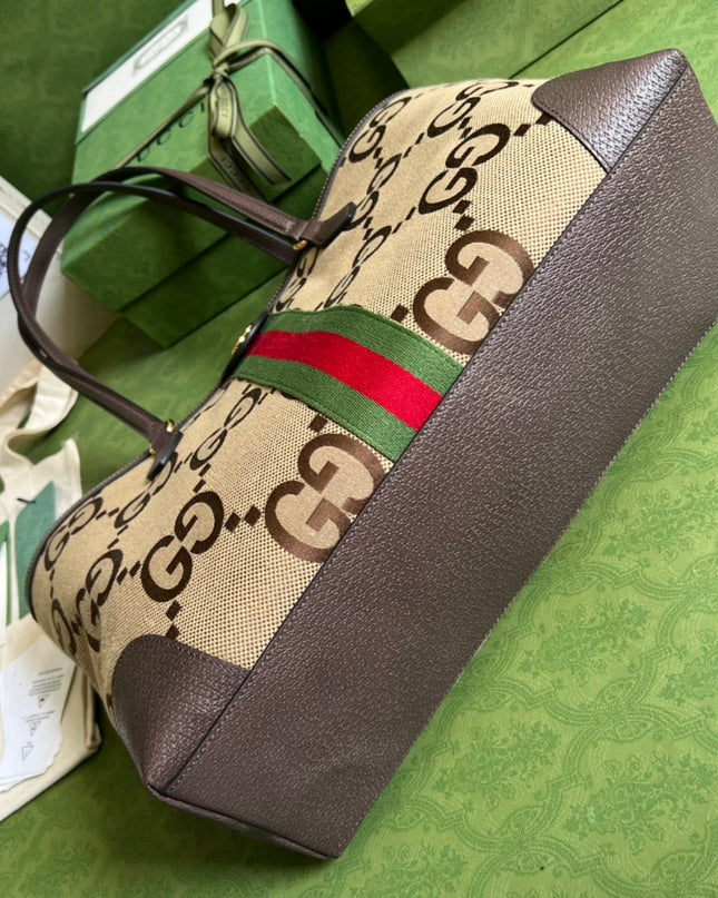 Gucci Ophidia Jumbo GG Medium Tote Bag – Beige/Brown