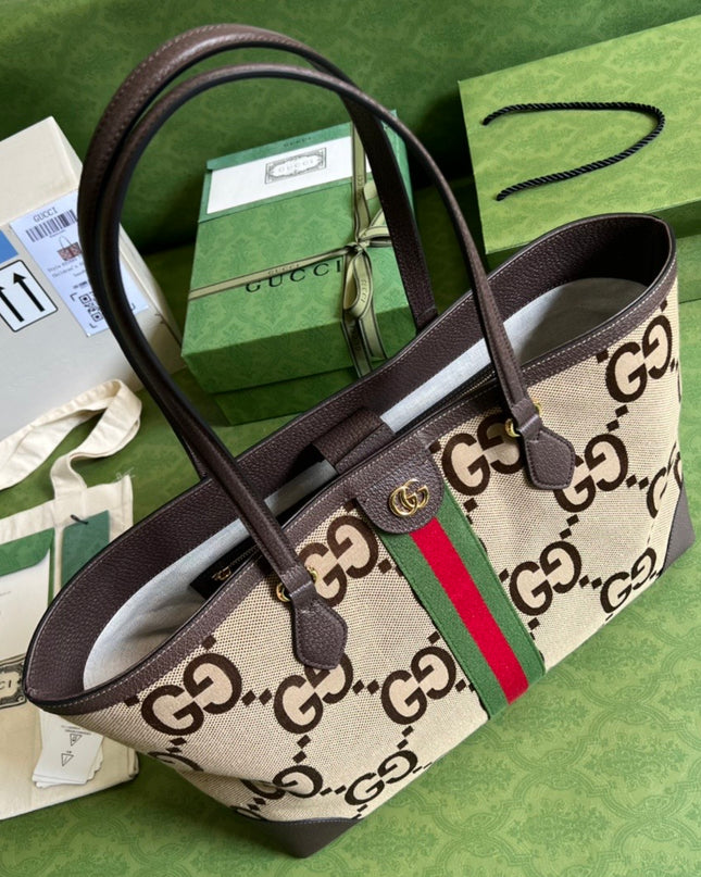 Gucci Ophidia Jumbo GG Medium Tote Bag – Beige/Brown