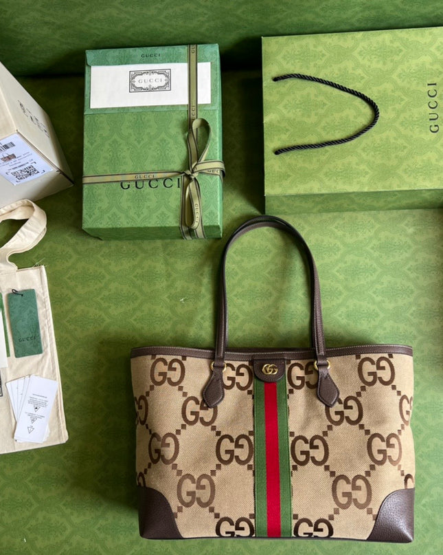 Gucci Ophidia Jumbo GG Medium Tote Bag – Beige/Brown