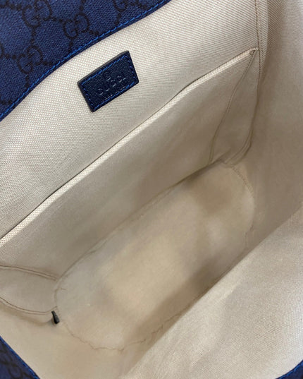 Gucci Ophidia Large Backpack 792104 Tonal blue GG Supreme Canvas