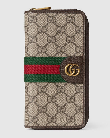 Gucci Ophidia Monogram Zip Around Wallet