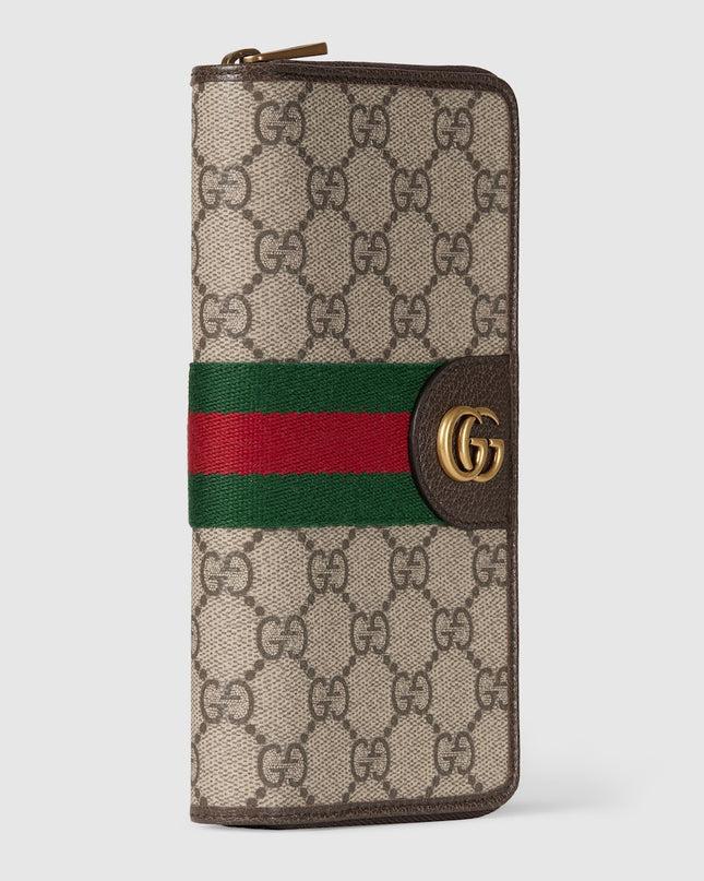 Gucci Ophidia Monogram Zip Around Wallet