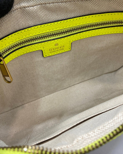 Gucci Ophidia GG Camera Bag – Neon Yellow Leather Trim