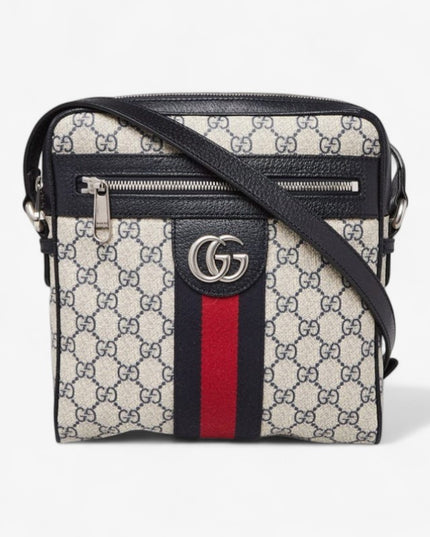 Gucci Ophidia Small Messenger Bag 547926 Blue and beige GG Supreme Canvas
