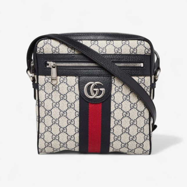 Gucci Ophidia Small Messenger Bag 547926 Blue and beige GG Supreme Canvas