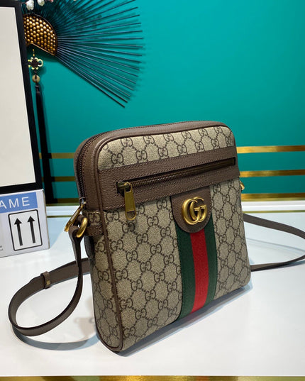 Gucci Ophidia Small Messenger Bag 547926 – Beige/Brown with Web Stripe