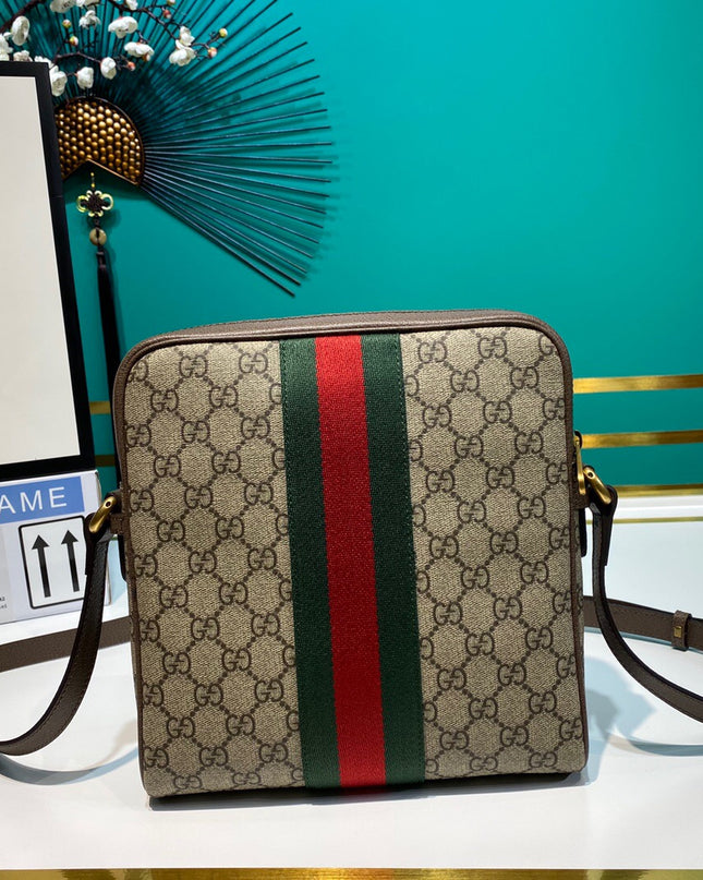 Gucci Ophidia Small Messenger Bag 547926 – Beige/Brown with Web Stripe