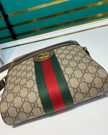 Gucci Ophidia Small Messenger Bag 547926 – Beige/Brown with Web Stripe
