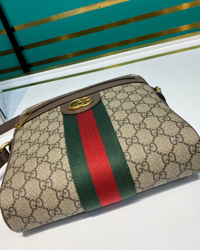 Gucci Ophidia Small Messenger Bag 547926 – Beige/Brown with Web Stripe