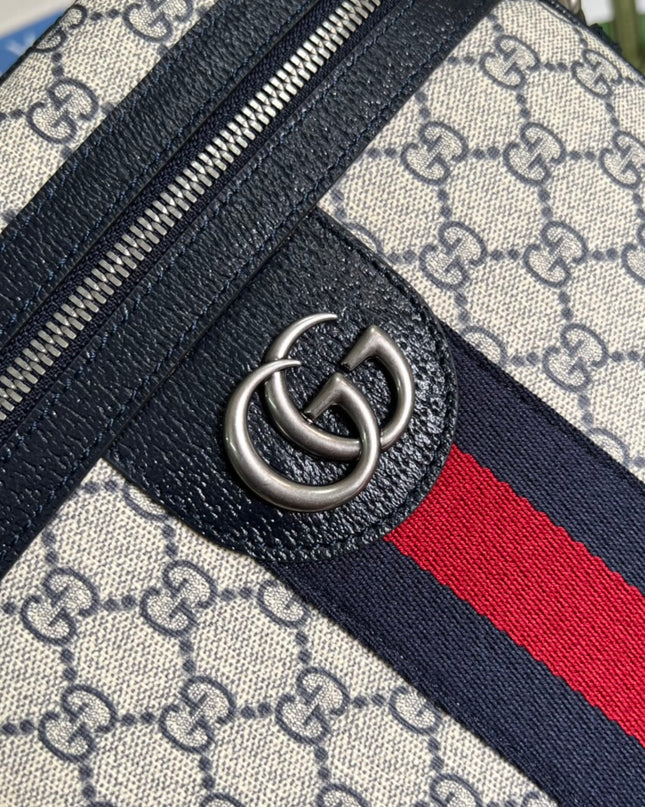 Gucci Ophidia Small Messenger Bag 547926 Blue and beige GG Supreme Canvas