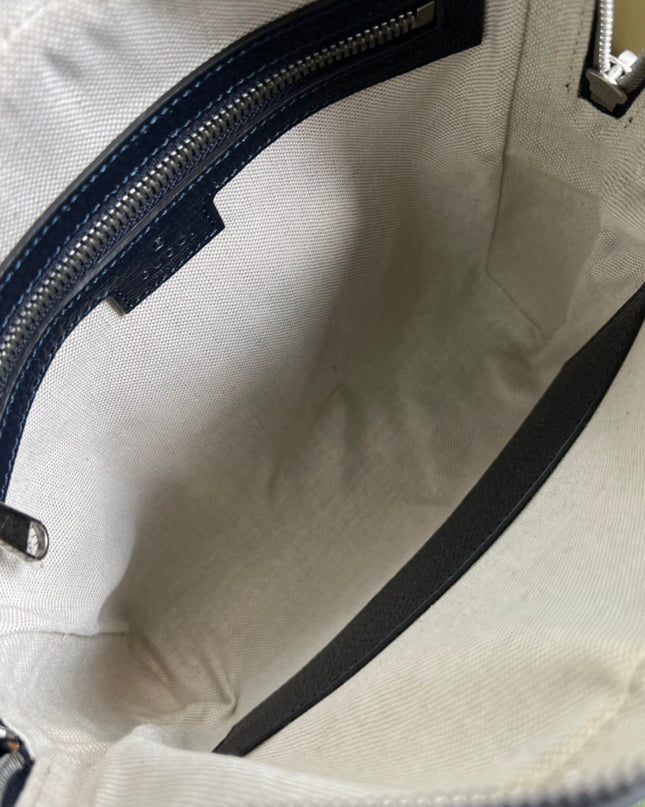 Gucci Ophidia Small Messenger Bag 547926 Blue and beige GG Supreme Canvas