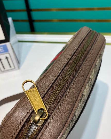 Gucci Ophidia Small Messenger Bag 547926 – Beige/Brown with Web Stripe
