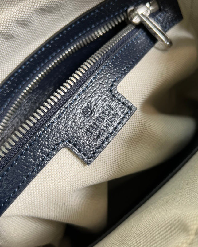 Gucci Ophidia Small Messenger Bag 547926 Blue and beige GG Supreme Canvas