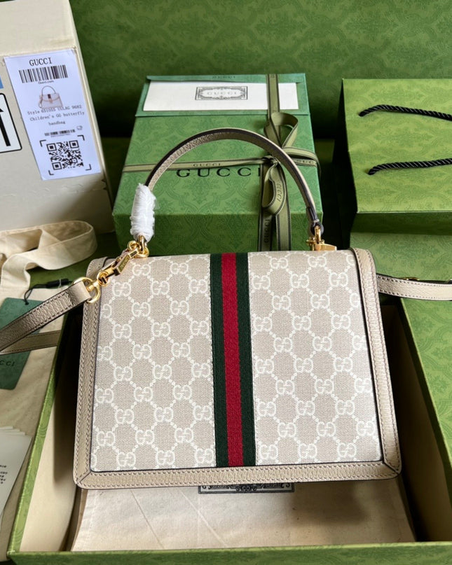 Gucci Ophidia GG Small Top Handle Bag – Beige/Ebony
