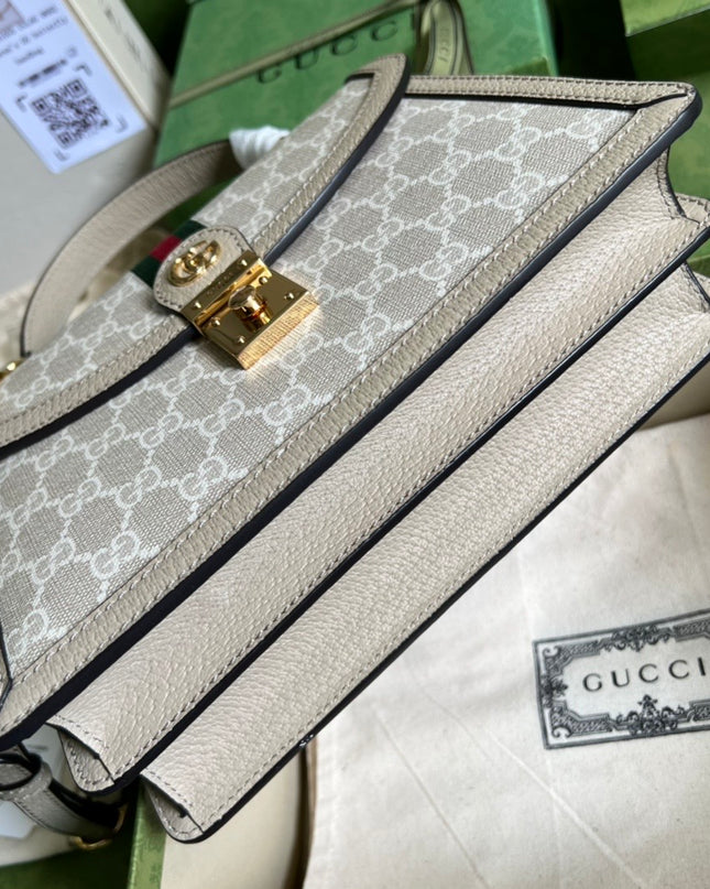 Gucci Ophidia GG Small Top Handle Bag – Beige/Ebony