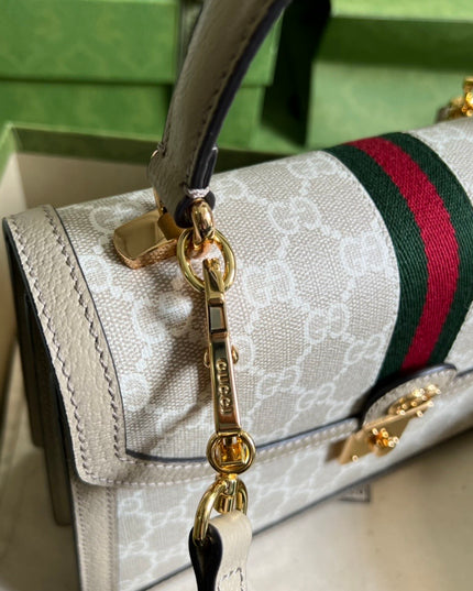 Gucci Ophidia GG Small Top Handle Bag – Beige/Ebony