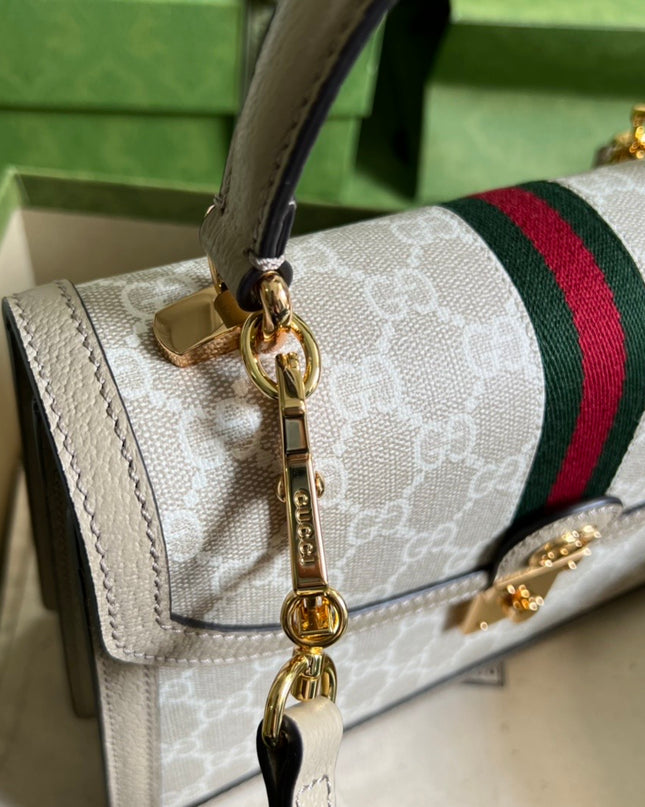 Gucci Ophidia GG Small Top Handle Bag – Beige/Ebony