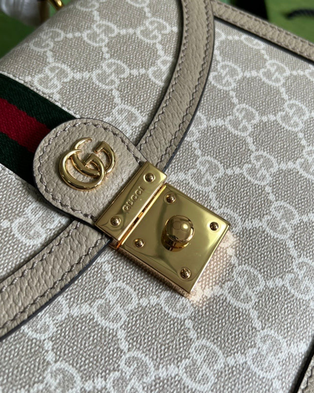 Gucci Ophidia GG Small Top Handle Bag – Beige/Ebony