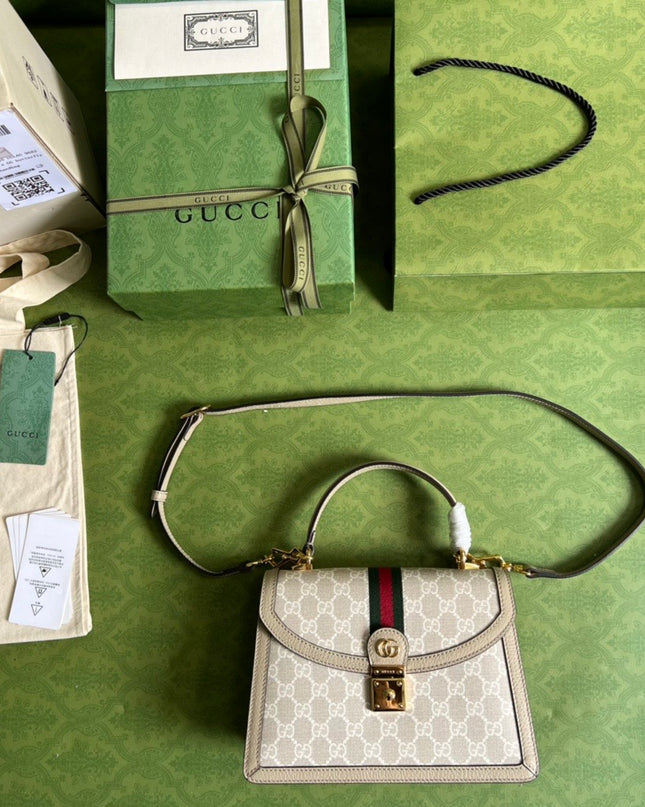 Gucci Ophidia GG Small Top Handle Bag – Beige/Ebony
