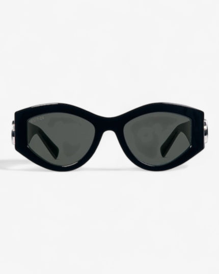 Gucci Oval Black Acetate Sunglasses with Double G – GG1951S