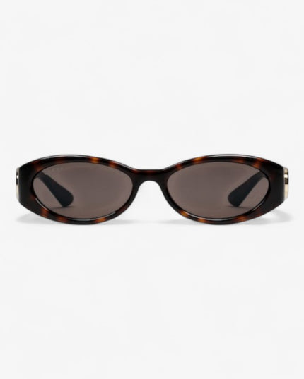 Gucci Oval Tortoiseshell Sunglasses with Interlocking G – GG1660S