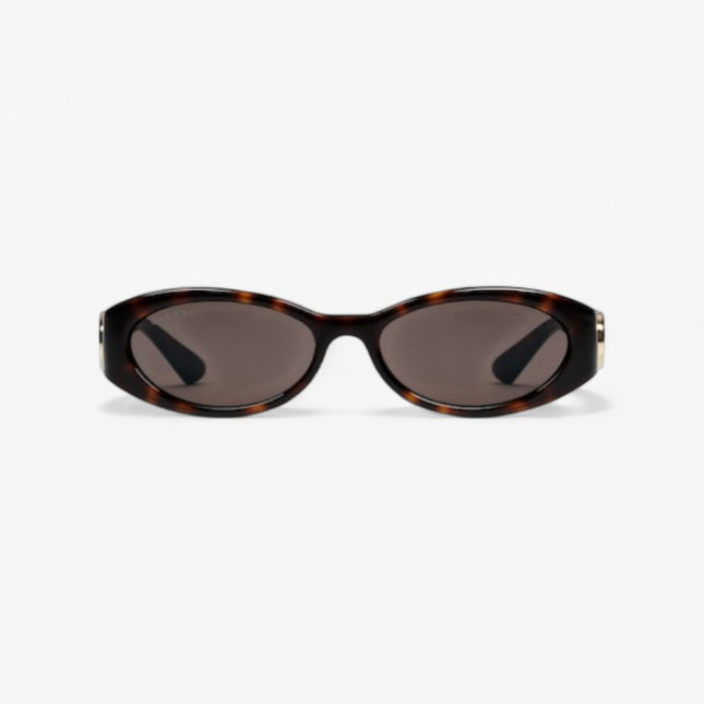 Gucci Oval Tortoiseshell Sunglasses with Interlocking G – GG1660S